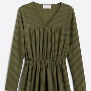 French Gray Olive Knit Dress